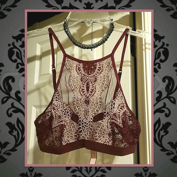 Victoria's Secret Sheer Burgundy Lace Bralette - Picture 16 of 16
